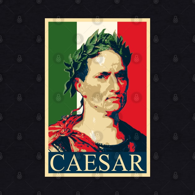 Julius Caesar Italian Flag Propaganda Pop Art by Nerd_art